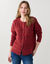 Gilet boutonn&eacute;, maille fantaisie en laine m&eacute;lang&eacute;e (terracotta)
