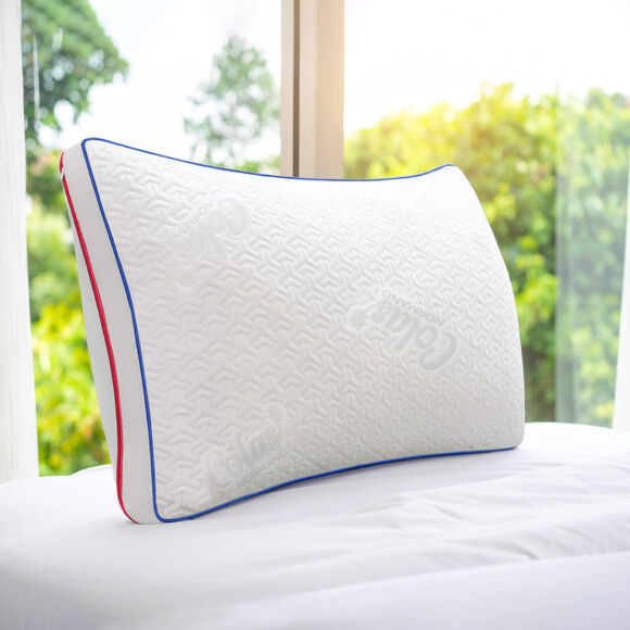 Oreiller &eacute;t&eacute;/hiver confort ferme modulable (blanc)