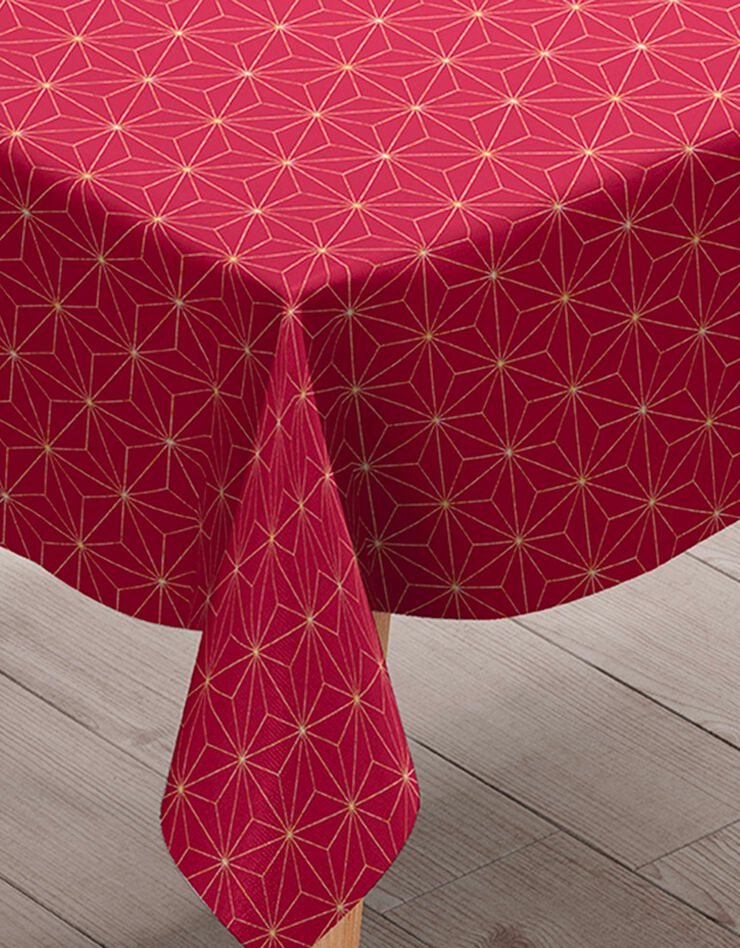 Nappe motifs géométriques métallisés (bordeaux)