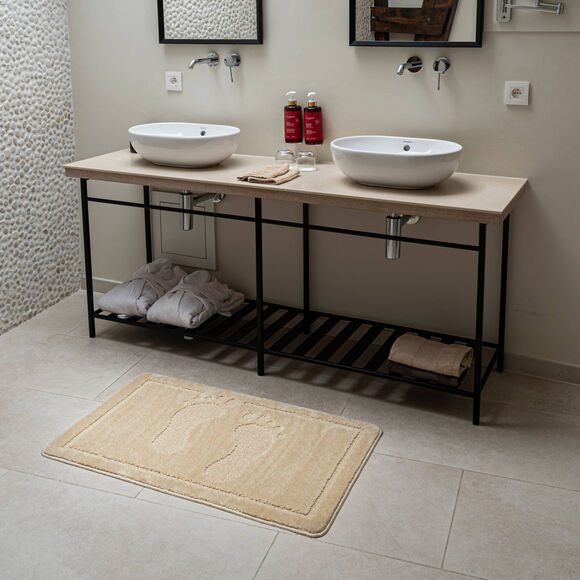Tapis de bain motif fantaisie (sable)