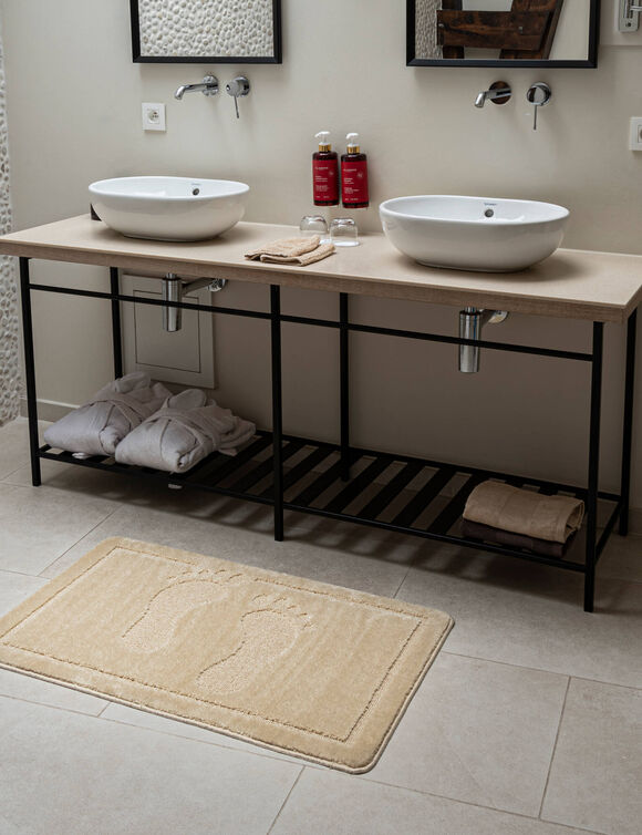 Tapis de bain motif fantaisie (sable)