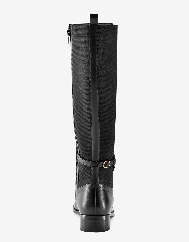 Bottes cavalières en cuir, spécial larges mollets (noir)