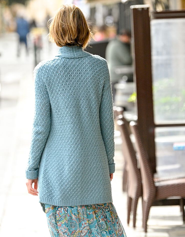 Gilet maille fantaisie toucher mohair (vert céladon) Gilet maille fantaisie toucher mohair (vert céladon)