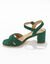 Sandales à talon brides croisées (vert)