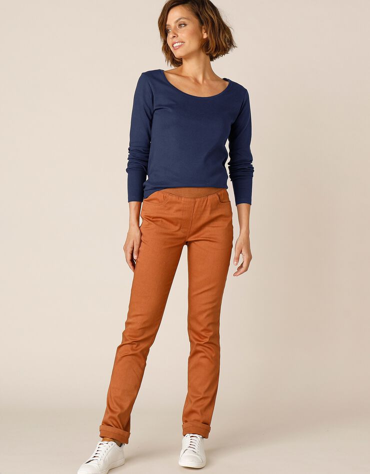 Tee-shirt uni manches longues jersey coton bio (marine) Tee-shirt uni manches longues jersey coton bio (marine)