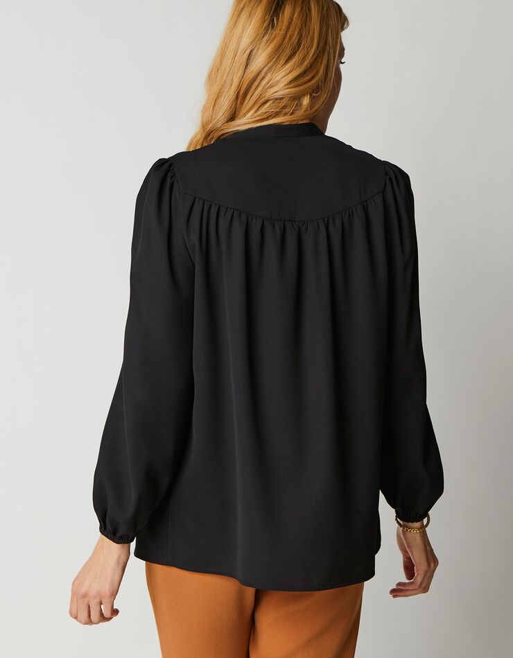 Blouse boutonnée col officier (noir) Blouse boutonnée col officier (noir)
