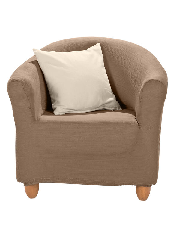 Housse extensible unie spéciale fauteuil cabriolet (taupe)