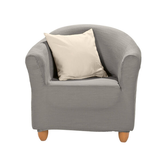 Housse extensible unie spéciale fauteuil cabriolet (gris perle)