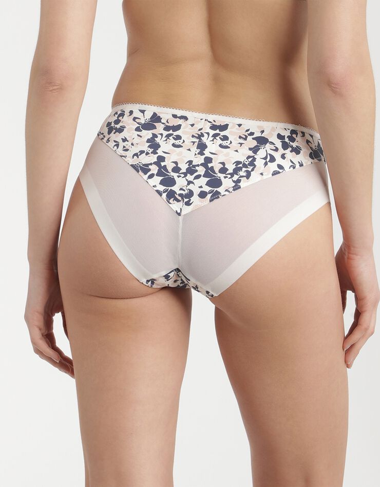 Culotte Generous microfibre et tulle imprimé fleuri (ivoire)