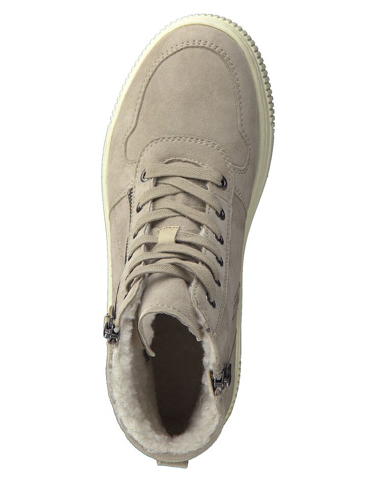 Bottines montantes nubuck à lacets zippées (taupe) Bottines montantes nubuck à lacets zippées (taupe)