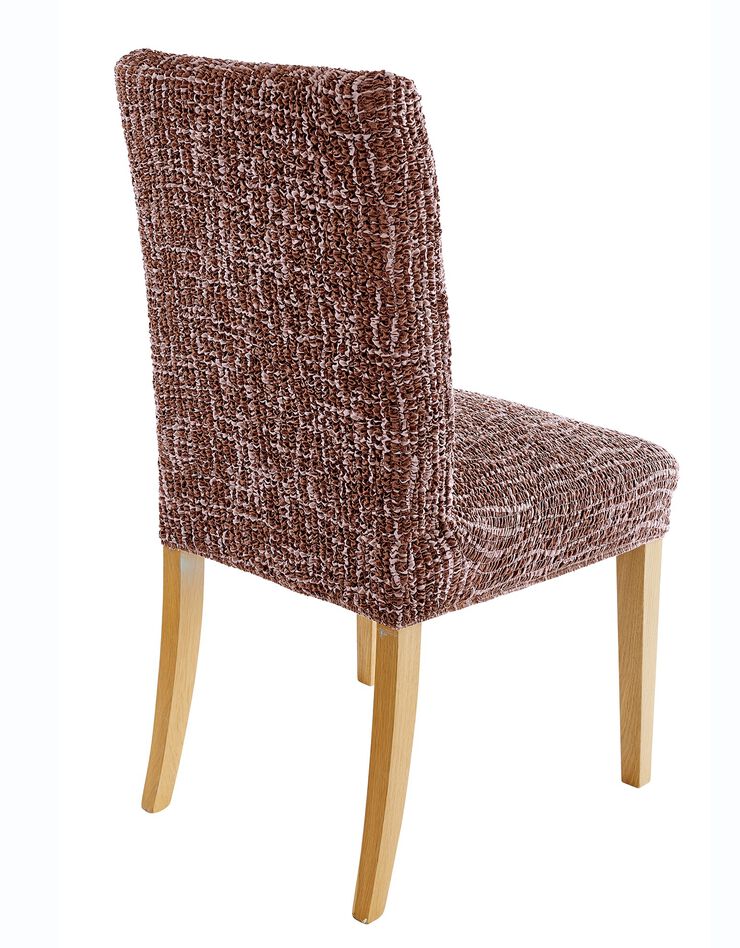 Housse microfibre bi-extensible motifs graphique spéciale chaise (chocolat)