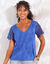 T-shirt manches courtes, macramé (bleu)