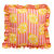 Coussin imprim&eacute; ray&eacute; et citrons (jaune / corail)