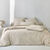 Linge de lit uni coton lav&eacute; (beige)