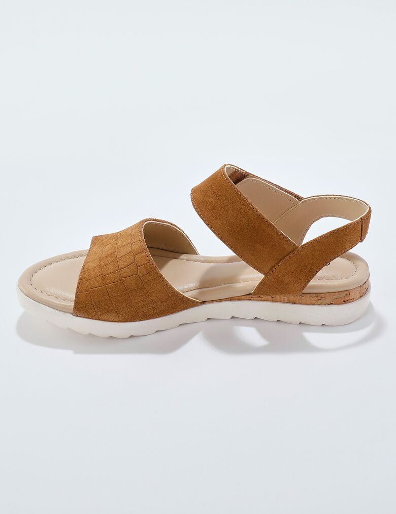 Sandales Confort Vitaform Femme - Taille 40 - Nubuck Beige - TOP J 209