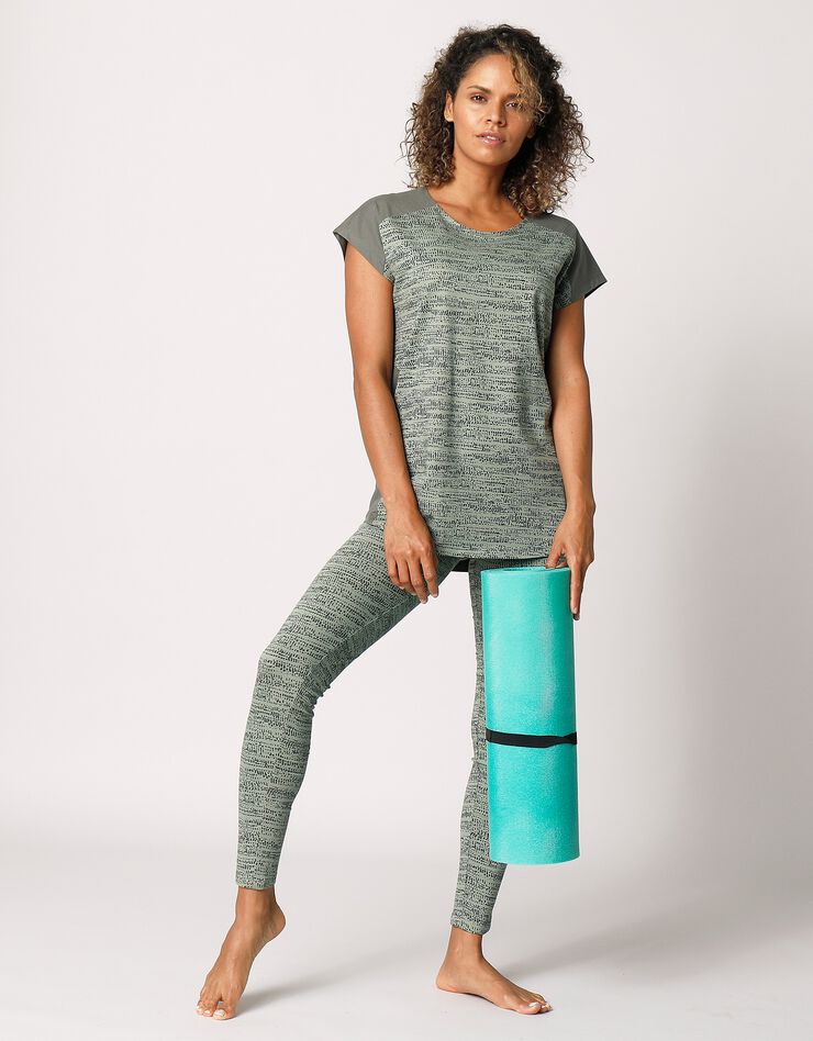 Tee-shirt bicolore effet chiné (kaki) Tee-shirt bicolore effet chiné (kaki)