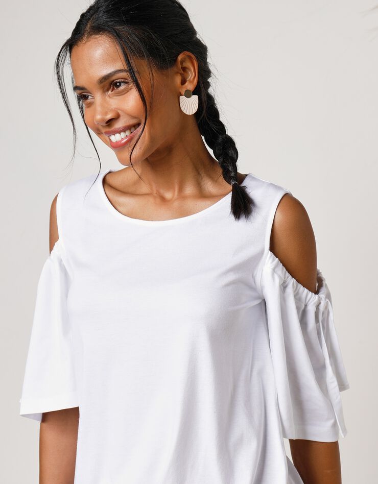 Tee-shirt épaules dénudées (blanc) Tee-shirt épaules dénudées (blanc)