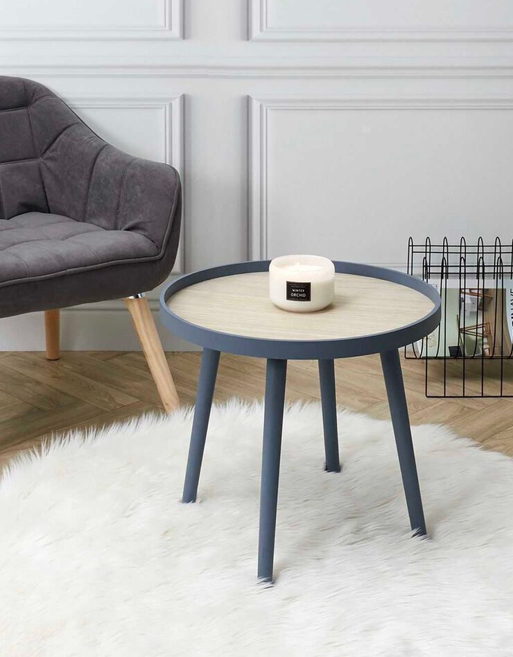 Table d’appoint avec plateau en bois (bleu)