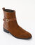 Boots cuir bi-mati&egrave;re. (caramel)