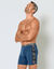 Boxer long imprimé côté coupe short - lot de 2 (noir + bleu)