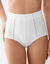 Gaine affinante maille satinée et tulle jacquard - maintien intense (blanc)