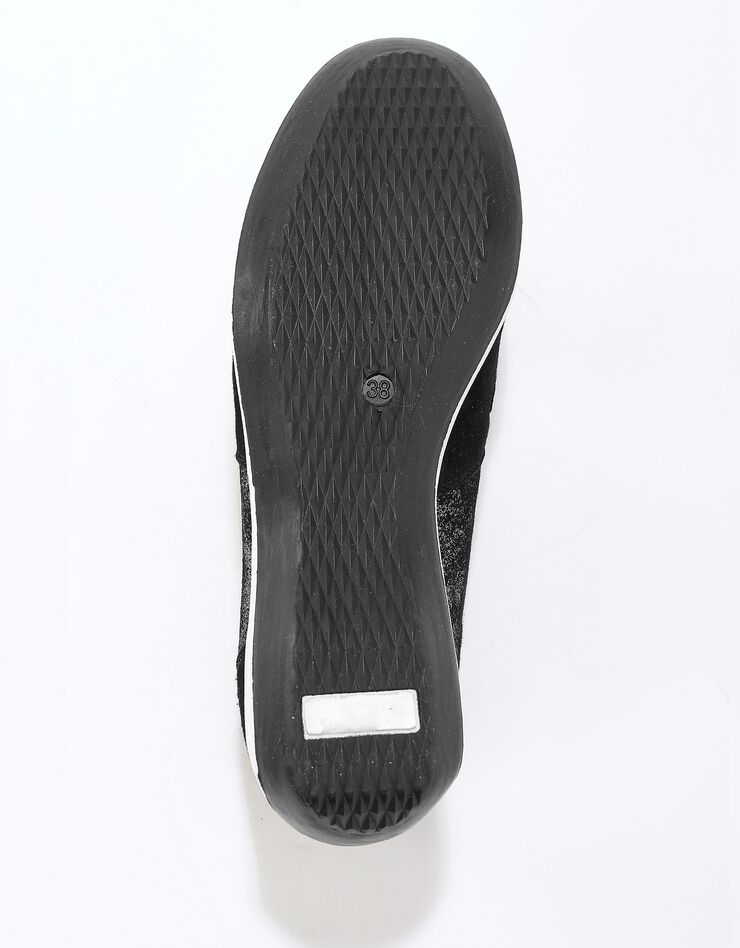 Baskets zippées compensées en cuir femme (noir)