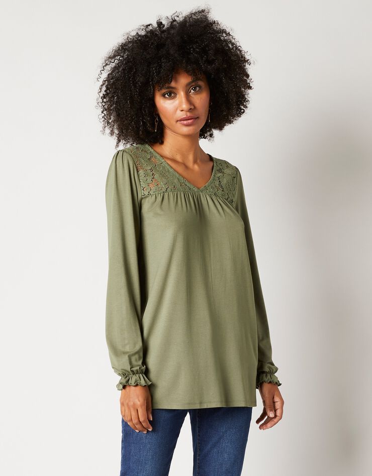 Tunique col V dentelle jersey (bronze) Tunique col V dentelle jersey (bronze)