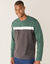 T-shirt facile à enfiler manches longues ouverture épaule (vert / anthracite)