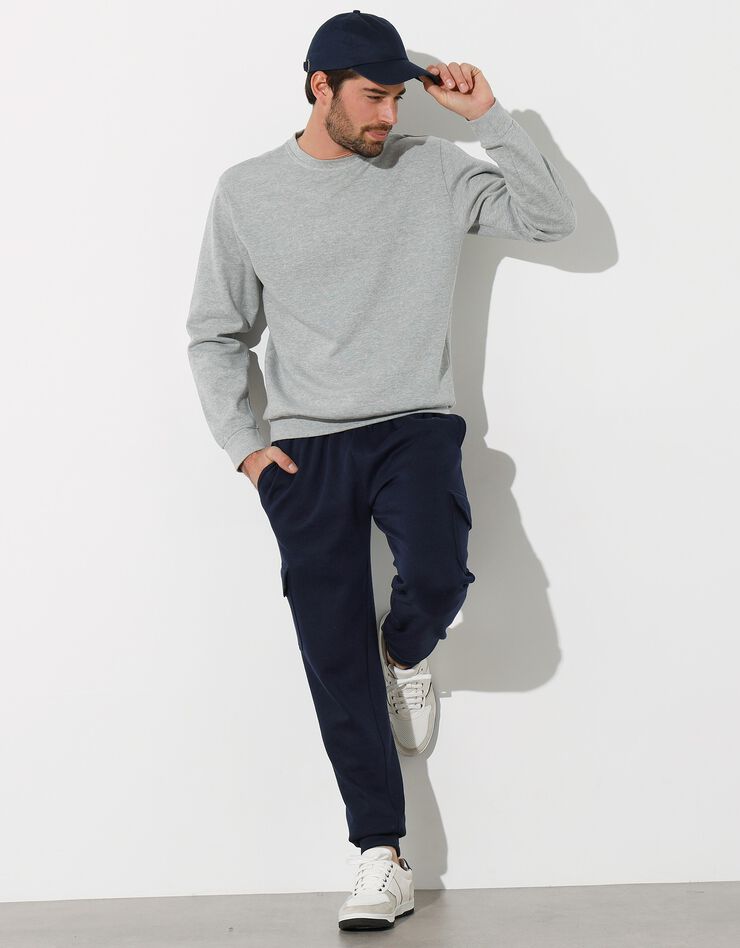 Sweat molleton col rond (gris chiné)