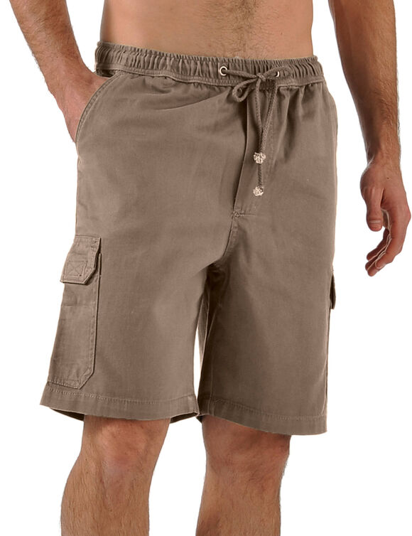 Bermuda cargo gabardine &eacute;lastiqu&eacute; (beige)