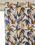 Rideau imprimé feuillage bambou (beige / marine)