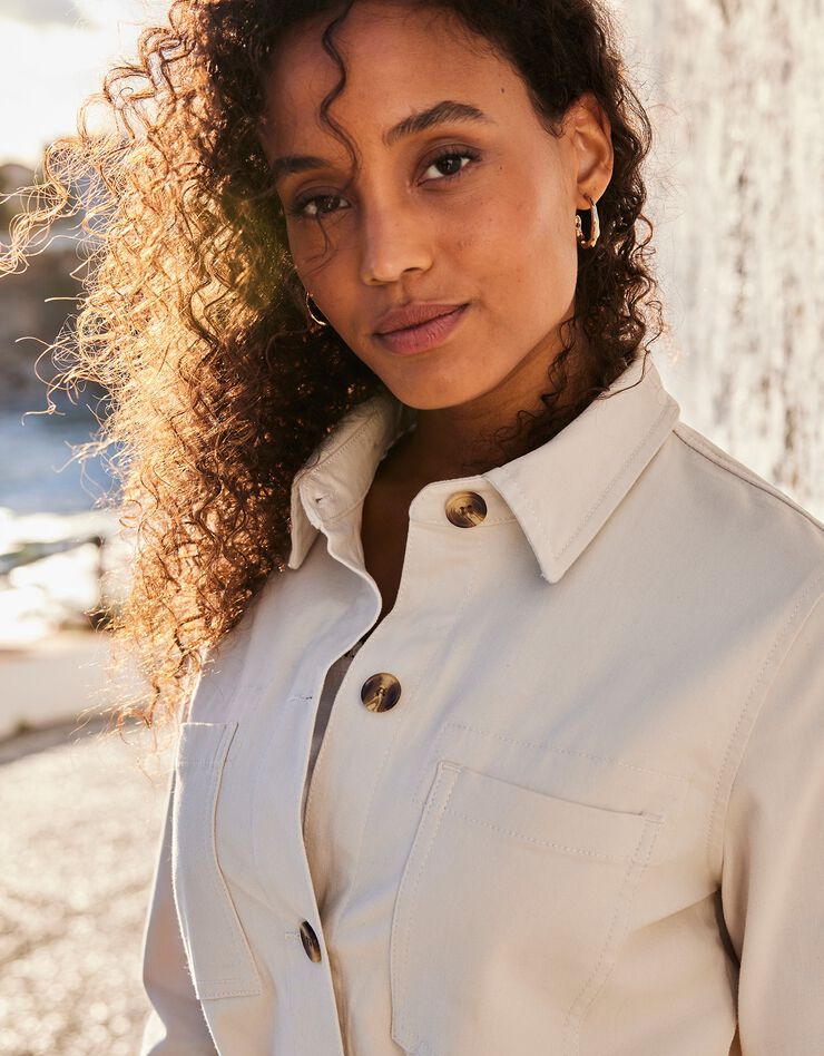 Veste saharienne manches longues (beige)
