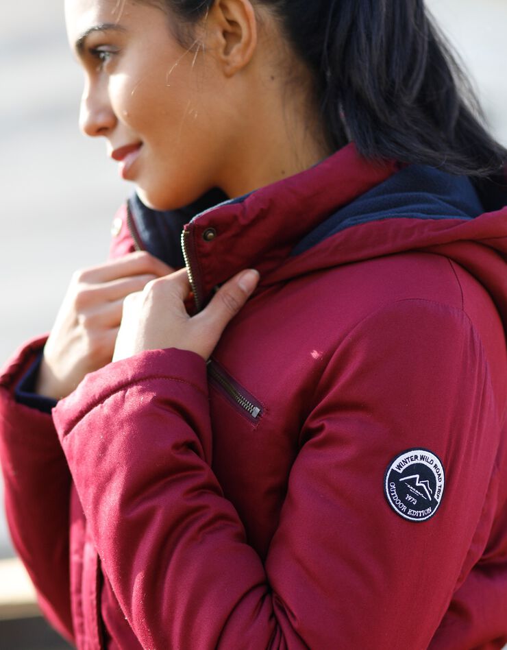Parka déperlante doublée maille polaire (prune) Parka déperlante doublée maille polaire (prune)