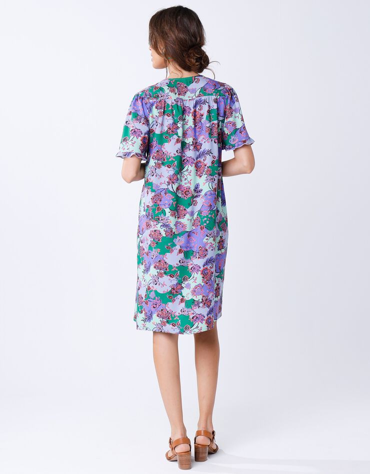 Robe housse imprimée (bleu / vert)