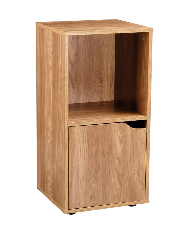 Meuble de rangement STAVRA– 2 cases 1 porte (naturel)
