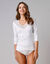 T-shirt manches longues coton et dentelle  - lot de 2 (blanc)