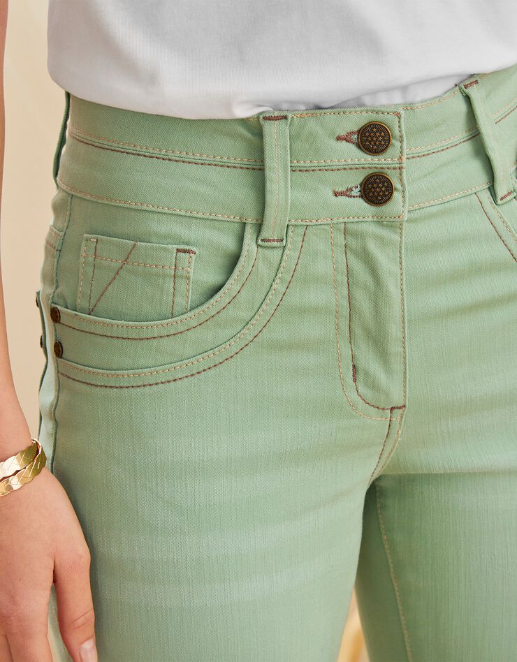 Jean coupe droite stretch couleur (vert clair)