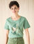 T-shirt manches courtes print placé (vert tilleul)