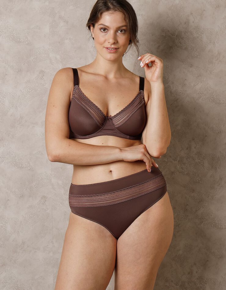 Culotte haute microfibre effet seconde peau Albury - lot de 2 (marron glacé)