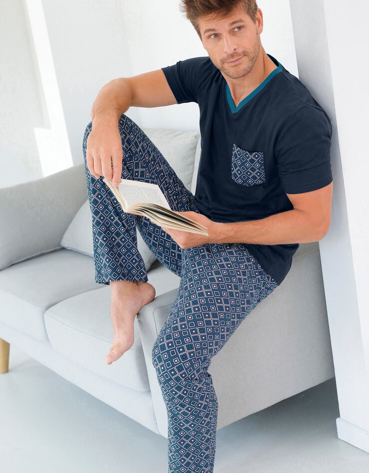 Tee-shirt pyjama marine manches courtes (marine) Tee-shirt pyjama marine manches courtes (marine)