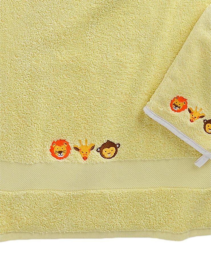 Éponge enfant coton broderies animaux - 380g/m2 (anis) Éponge enfant coton broderies animaux - 380g/m2 (anis)