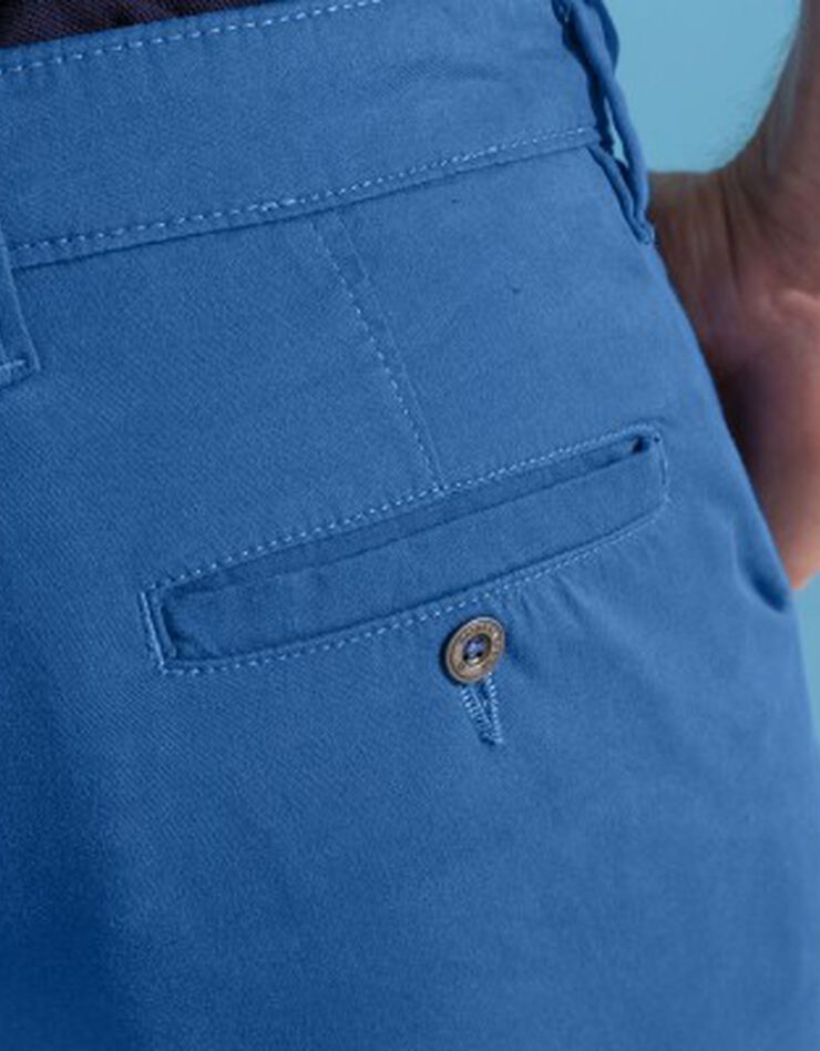 Pantalon chino uni sergé stretch grand confort (bleu)