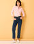 Chemise oversize rayée (blanc / rose)