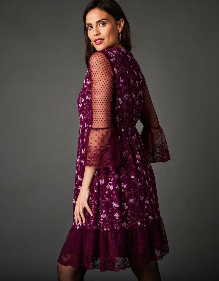Robe dentelle imprimée (mûre)