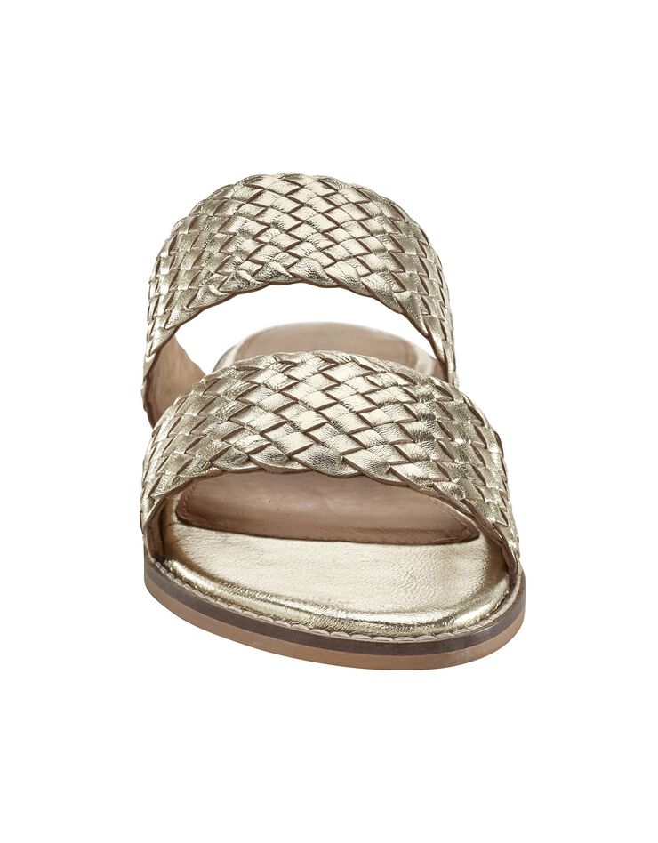 Mules plates en cuir tressé (doré) Mules plates en cuir tressé (doré)