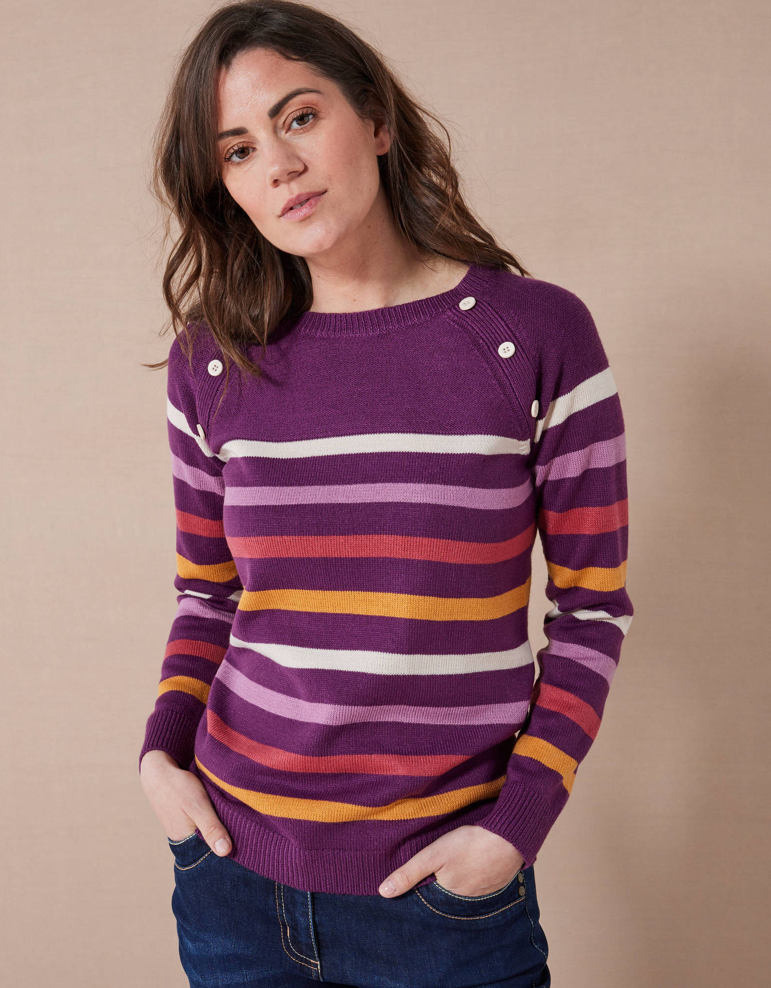 Haut Topshop Manches Longues Rayé Multicolore - Taille 8 - Coton - Neuf Sans étiquettes