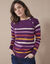 Pull marinière manches longues rayé (violet / multicolore)