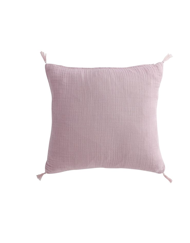 Housse de coussin double gaze de coton - lot de 2 (parme grisé)