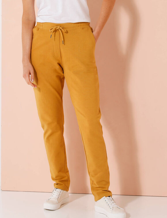 Pantalon jogpant ceinture élastiquée molleton  (miel)