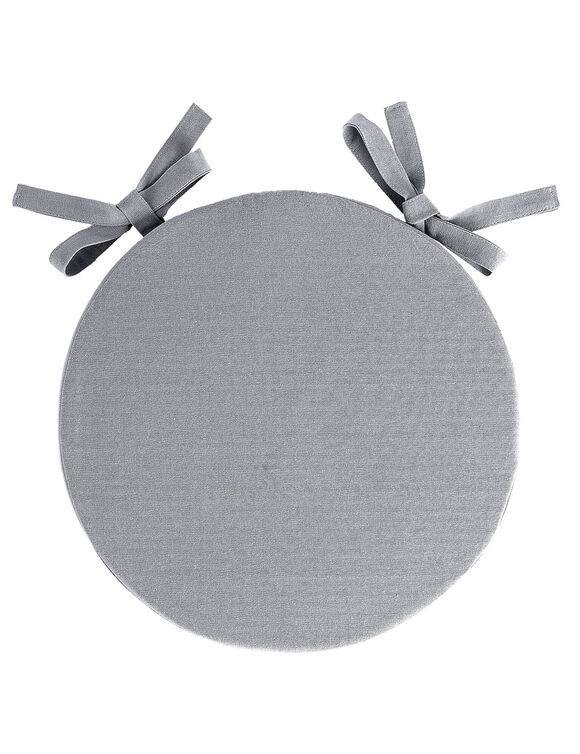Coussin d'assise uni rond bachette (gris perle)
